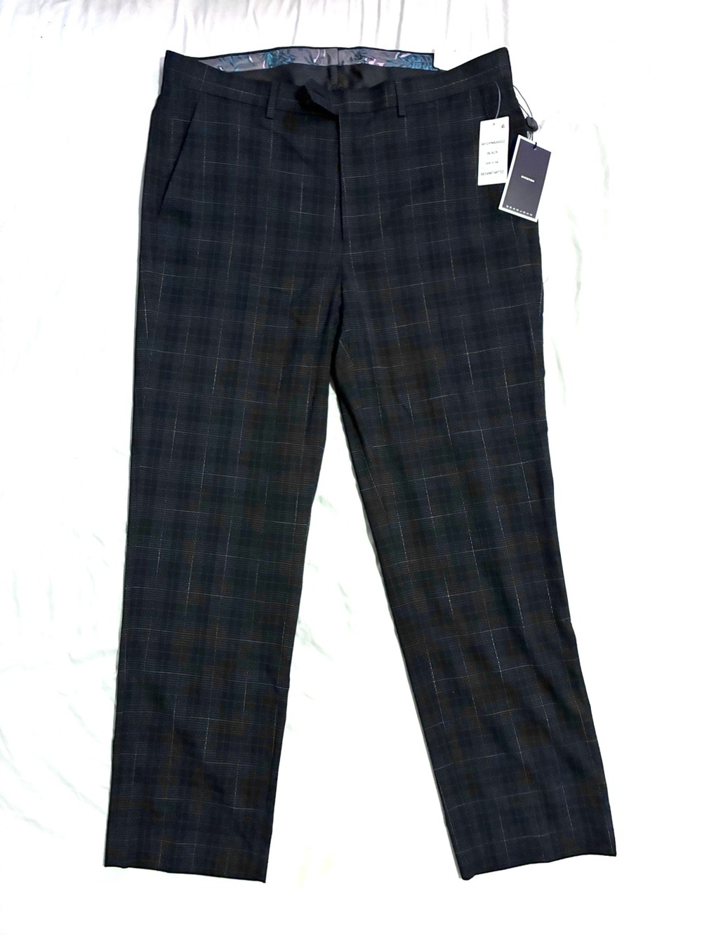 Sean John NWT Men's Dark Plaid Dress Pants - Never Worn
